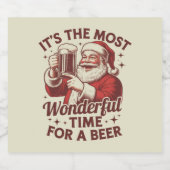 Es ist die wunderbarste Zeit für ein Bier Weihnach Bierflaschenetikett (Einzelnes Label)
