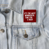 Es ist die wunderbarste Zeit für ein Bier Weihnach Button (Beispiel)