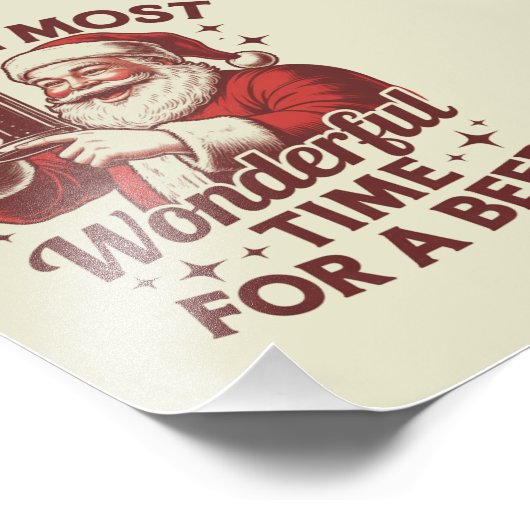 Es ist die wunderbarste Zeit für ein Bier Weihnach Fotodruck (Ecke)