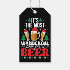 Es ist die wunderbarste Zeit für ein Bier Weihnach Geschenkanhänger