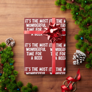 Es ist die wunderbarste Zeit für ein Bier-Weihnach Geschenkpapier
