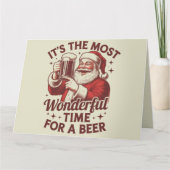 Es ist die wunderbarste Zeit für ein Bier Weihnach Karte (Vorderseite)