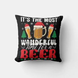 Es ist die wunderbarste Zeit für ein Bier Weihnach Kissen