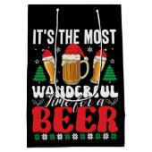 Es ist die wunderbarste Zeit für ein Bier Weihnach Mittlere Geschenktüte (Rückseite)