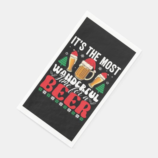 Es ist die wunderbarste Zeit für ein Bier Weihnach Serviette (Ecke)