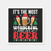 Es ist die wunderbarste Zeit für ein Bier Weihnach Serviette (Vorderseite)