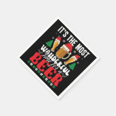 Es ist die wunderbarste Zeit für ein Bier Weihnach Serviette (Ecke)