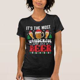 Es ist die wunderbarste Zeit für ein Bier Weihnach T-Shirt