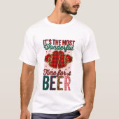Es ist die wunderbarste Zeit für ein Bier Weihnach T-Shirt (Vorderseite)