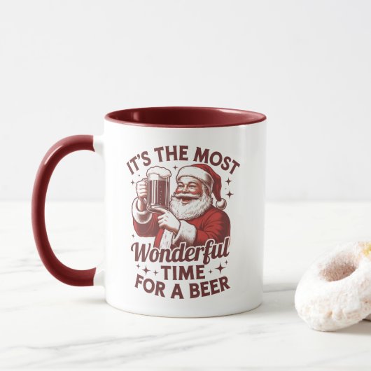 Es ist die wunderbarste Zeit für ein Bier Weihnach Tasse (Mit Donut)