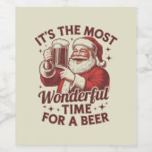 Es ist die wunderbarste Zeit für ein Bier Weihnach Weinetikett (Einzelnes Label)