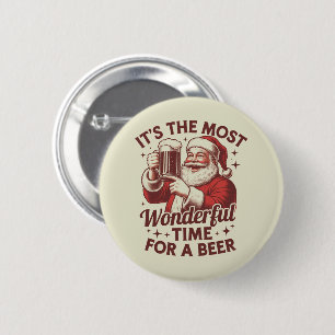 Es ist die wunderbarste Zeit für einen Bier-Santa- Button