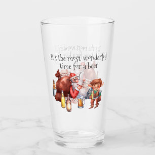 Es ist die wunderbarste Zeit für einen Bier Santa Glas