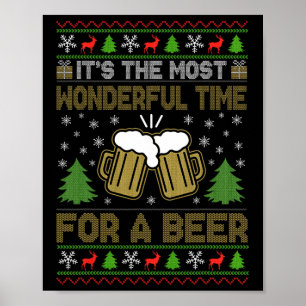 Es ist die wunderbarste Zeit für einen Bier-Santa- Poster