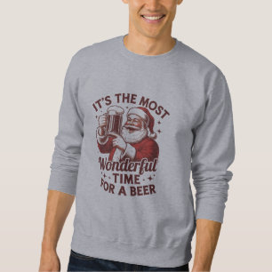 Es ist die wunderbarste Zeit für einen Bier-Santa- Sweatshirt