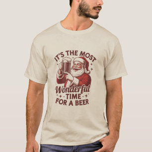 Es ist die wunderbarste Zeit für einen Bier-Santa- T-Shirt