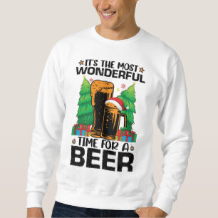 Es ist die wunderbarste Zeit für einen Bier-Weihna Sweatshirt