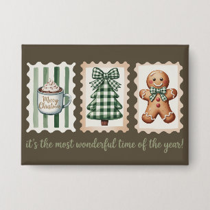 Es ist die wunderbarste Zeit Weihnachten Lebkuchen Button