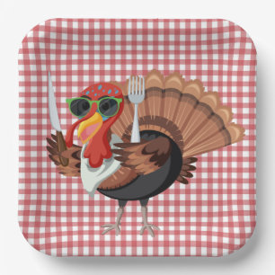 Es ist die Zeit der Türkei mit den Tellern des Red Pappteller