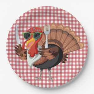 Es ist die Zeit der Türkei mit den Tellern des Red Pappteller