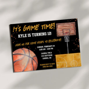 Es ist die Zeit des Spiels! Basketball Geburtstags Einladung