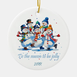 Es ist die Zeit, fröhlich zu sein, fröhliche Schne Keramik Ornament