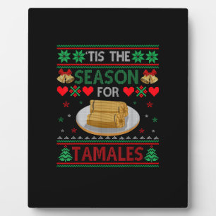 Es ist die Zeit für lustige Weihnachts-Tamales-Ess Fotoplatte