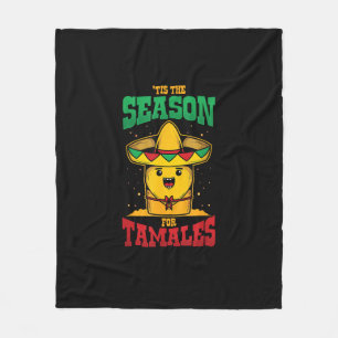 Es ist die Zeit für Tamales Mexikanisches Weihnach Fleecedecke