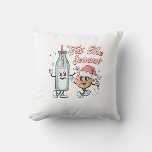 Es ist die Zeit Retro Milch Und Kekse Weihnachten Kissen