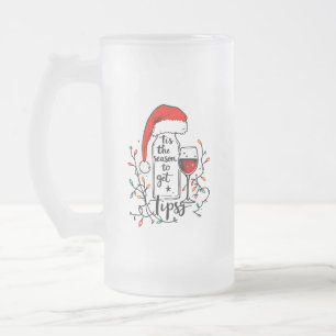 Es ist die Zeit, um betrunken zu sein Mattglas Bierglas