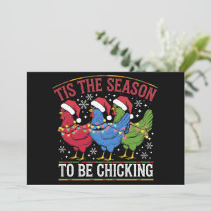Es ist die Zeit, um ein Weihnachts-Chicken-Western Feiertagskarte