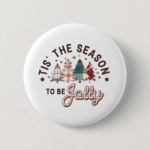 Es ist die Zeit, um fröhlich zu Weihnachten Santa Button
