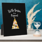 Es ist die Zeit, um schwanger süße Weihnachtsbaum- Fotoplatte (Seite)