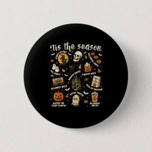 Es ist die Zeit Weihnachtsmannhut Retro Vintage Button