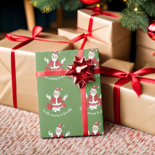 Es ist die Zeit zum Atmen Yoga Weihnachtsmann Geschenkpapier