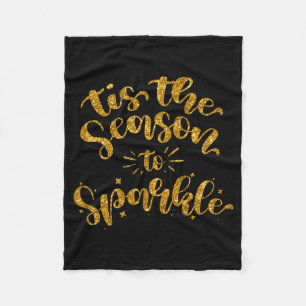 Es ist die Zeit zum Funkeln Gold Faux Glitter Fleecedecke