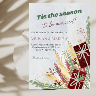 Es ist die Zeit zum Heiraten Weihnachten Hochzeit Einladung