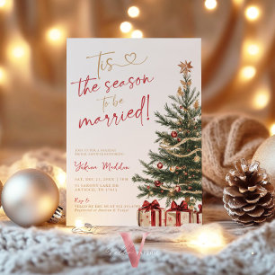 Es ist die Zeit zum Heiraten Winter Brautparty Einladung