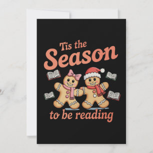Es ist die Zeit zum Lesen von Gingerbread Weihnach Feiertagskarte