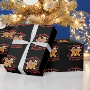 Es ist die Zeit zum Lesen von Weihnachts-Schulbüch Geschenkpapier