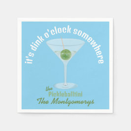 Es ist Dink O'Clock Irgendwo Pickle Martini - Blau Serviette