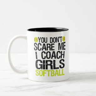Es ist dir egal, dass ich Girls Softball Funny tra Zweifarbige Tasse