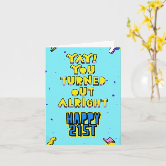 Es ist dir gut gegangen. Alles Gute zum 21. Inneni Karte (Gelbe Blume)