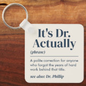 Es ist Dr. Eigentlich Definition PhD Abschluss ind Schlüsselanhänger (Vorderseite)