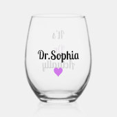 Es ist Dr. Modern PHD Abschluss Lila Liebe Weinglas Ohne Stiel (Rückseite)