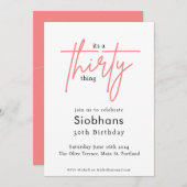 es ist ein 30-jähriges elegantes und stilvolles einladung (Vorne/Hinten)