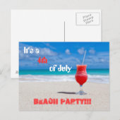Es ist ein 4. Juli Beach Party Einladungspostkarte (Vorne/Hinten)