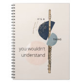 Es ist ein Abstraktes Zitat, das auf "Flute Things Notizblock (Vorderseite)