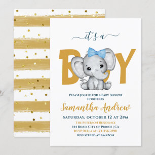 Es ist ein Baby Adorable Baby Elephant Baby Shower Einladung