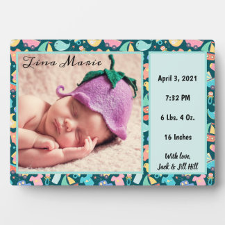 Es ist ein Baby Birth Announcement Foto Dark Fotoplatte